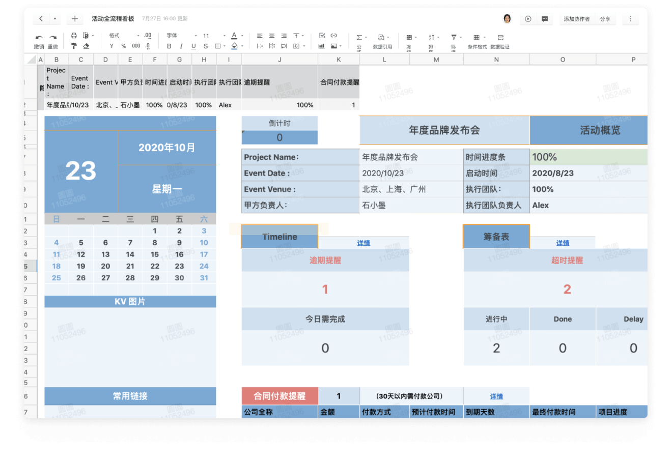 统一活动看板，实现企业全年活动统计